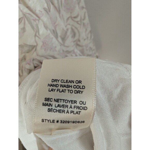 Rebecca Taylor Linen Floral Dress White Pink Extra Small - Picture 6 of 9